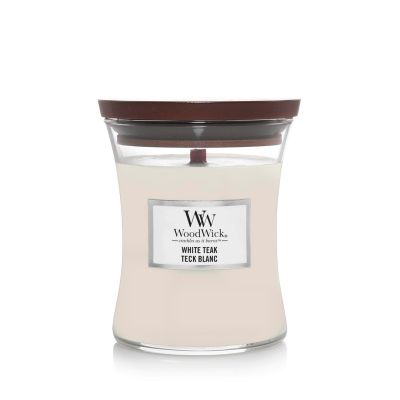 Medium candle WHITE TEAK WOODWICK