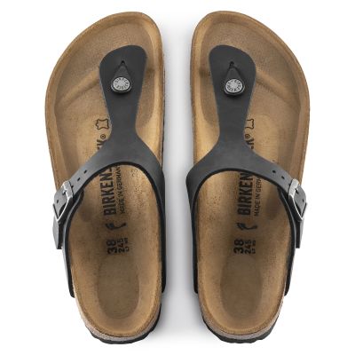 9. Birkenstock Gizeh NU Oiled Black Regular Flip-Flops for Women/Men (0845251)