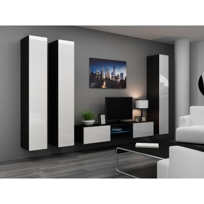 4. VIGO full display cabinet '180' 180/40/30 black/white half