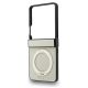 5. Guess Magnetic Ring Stand Grained Classic Logo MagSafe case for Samsung Galaxy Z Flip 8 - beige