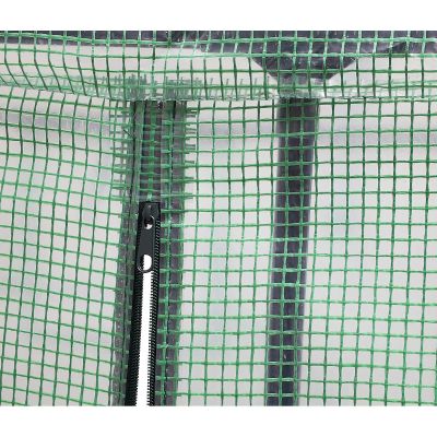 6. GREENHOUSE GARDEN TUNNEL TWO ENTRANCES FOR TOMATOES AND CUCUMBERS 200x100x180CM GREEN