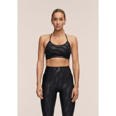 3. CASALL Sleek Strappy Sports Bra Printed Black