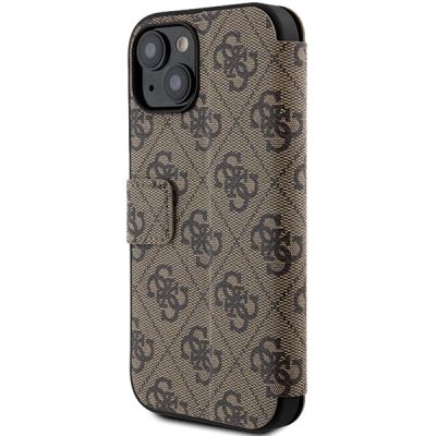 6. Guess 4G Big Metal Logo Case for iPhone 13 / 14 / 15 - Brown