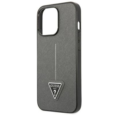 6. Guess Saffiano Triangle Logo case for iPhone 13 Pro / 13 6.1" - silver