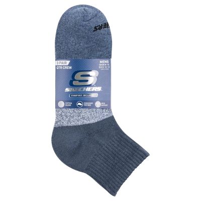 3. Skechers 3pk Mens Qtr Colorbloc Socks S118998-BLU Multicolor 41-46