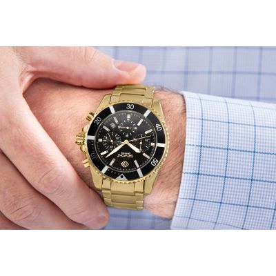 4. Men's Watch Giewont Chronograph Sapphire Gold Black GW3970-B7