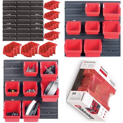 40. WORKSHOP BOARD WITH A SET OF CONTAINERS ORDERLINE KISTENBERG