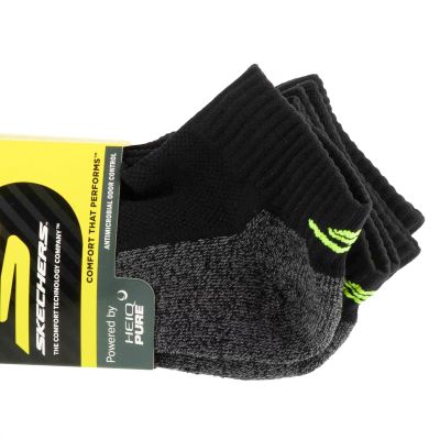 2. Skechers 3pk Mens 1/2 Terry Q-Black Socks S114981-HBLK Black 41-46