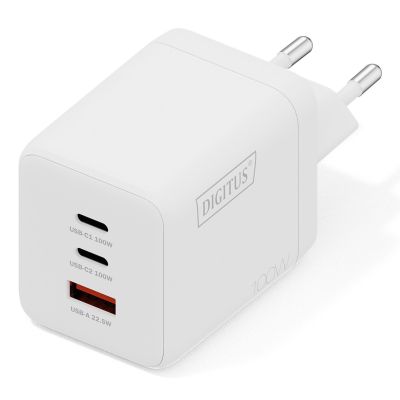 Digitus GaN USB Charger 100W, 2x USB-C, 1x USB-A