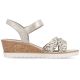 2. Women's gold leather wedge sandals Remonte R6266-90
