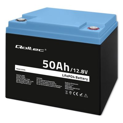 7. QOLTEC LIFEPO4 LITHIUM IRON PHOSPHATE BATTERY | 12.8V | 50AH | 640WH | BMS
