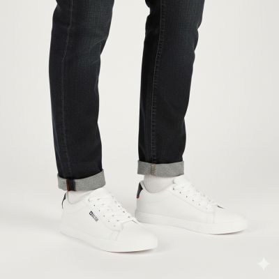6. Men's low-top sneakers, eco-leather, white, Big Star TT174001