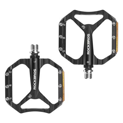 3. Rockbros C700 Reflective Aluminum Platform Bicycle Pedals - Black