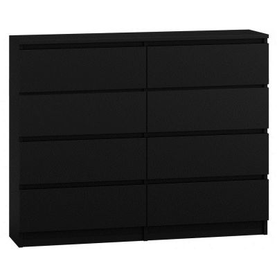 M8 MALWA CHEST OF DRAWERS 120CM 8 DRAWERS BLACK