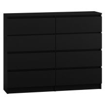 M8 MALWA CHEST OF DRAWERS 120CM 8 DRAWERS BLACK