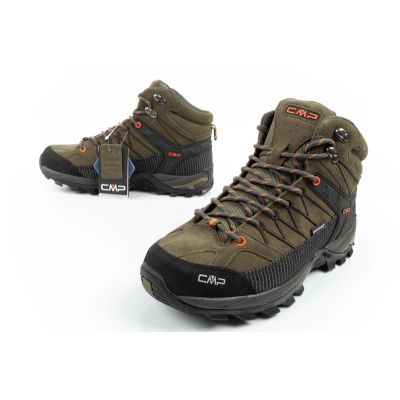 8. CMP Rigel men's trekking shoes, leather, durable, waterproof, high-ankle, olive