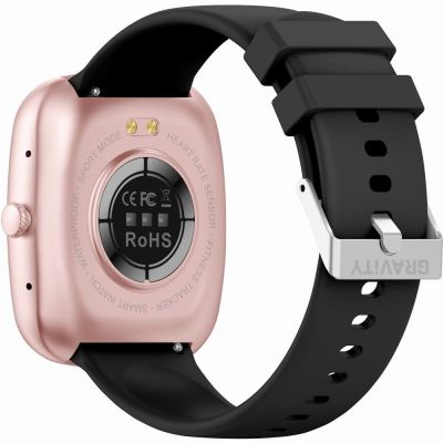 9. GRAVITY GT18-1 Women's Smartwatch Pink Silicone Strap + Black Strap