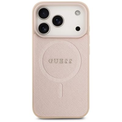 3. Guess Saffiano Classic Logo MagSafe Case for iPhone 17 Pro - Pink