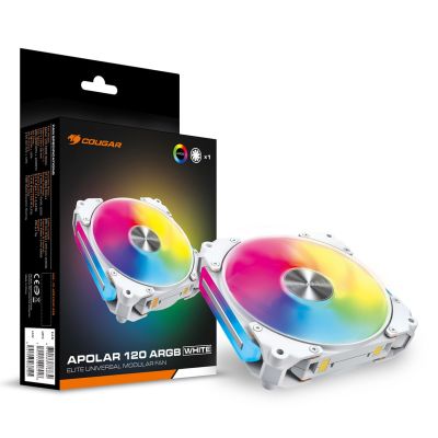 9. COUGAR CF-APR12HW-RGB Computer Case Fan 12 cm White 1 pc.