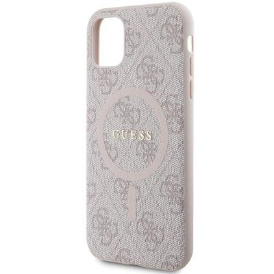 6. Guess GUHMN61G4GFRP iPhone 11 6.1" / Xr pink/pink hardcase 4G Collection Leather Metal Logo MagSafe
