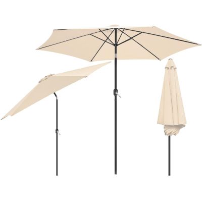 24. GARDEN UMBRELLA 300CM FOLDING BEIGE