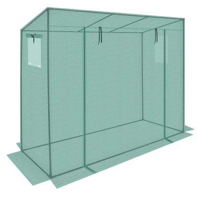15. GREENHOUSE FOR TOMATOES AND CUCUMBERS 200x77x168-150CM PE GREEN