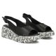 4. Women's leather wedge sandals, black, Filippo DS7580