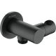 Round angle connector with handset holder