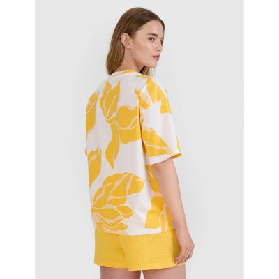 4. Women's oversize printed T-shirt 4F 4FRSS25TTSHF2692-90A