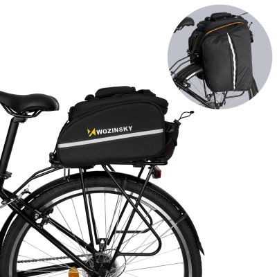 Wozinsky large bike rack bag 35l + rain cover black (WBB19BK)