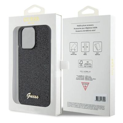 8. Guess Disco Metal Script case for iPhone 15 Pro Max - black