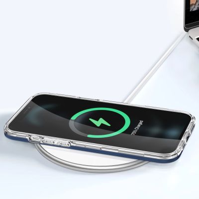 7. Clear 3in1 case for iPhone 11 Pro Max blue frame gel cover