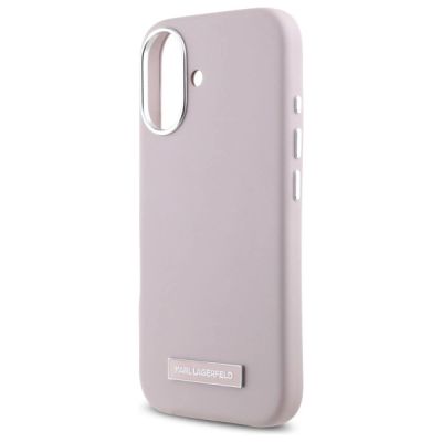 6. Karl Lagerfeld FW Metal Plate MagSafe iPhone 16 Case - Pink