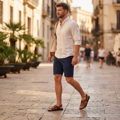 7. Comfortable men's brown sandals Bugatti TT153132