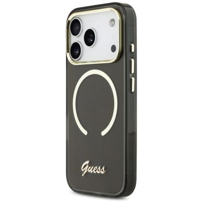 2. Guess IML Script Metal MagSafe Case for iPhone 17 Pro - Black