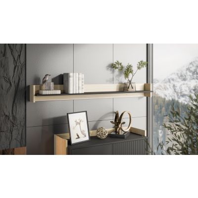 2. PORTO shelf 150x18x16.5 oak/black
