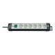 9. Brennenstuhl 1951560101 5 m power strip 6 x network sockets Indoor Black, Gray