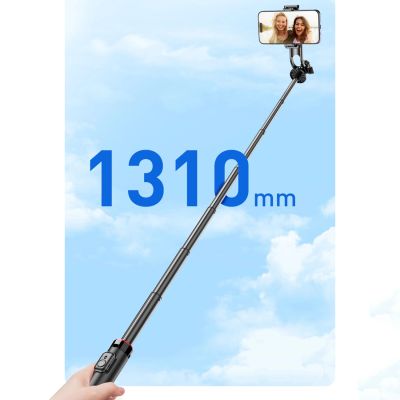 12. Selfie stick WC1Y2S 1.3m aluminum alloy telescopic tripod with phone holder - black