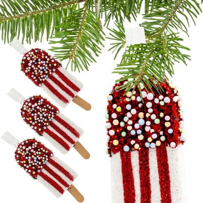 27. ICE CREAM HANGING DECORATION BALL 3 PCS WHITE