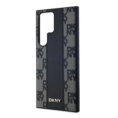6. DKNY Leather Checkered Mono Pattern MagSafe Case for Samsung Galaxy S24 Ultra - Black