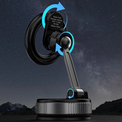 7. Dudao F24X MagSafe Compatible Car Holder with Suction Cup - Black