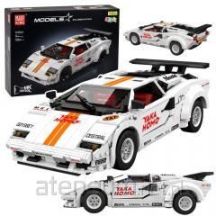 Construction Blocks Sports Car, Remote-Controlled RC, White, 1384 Pieces