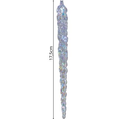 14. Iridescent Icicles Hanging Decoration 17.5 cm 6 PCS