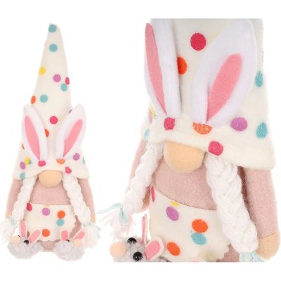 6. gnome bunny 25cm polka dot girl spring decoration