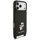 5. Karl Lagerfeld Saffiano Karl&Choupette Metal Pin CBDY Strap Case for iPhone 18 Pro Max / 17 Pro Max - Black