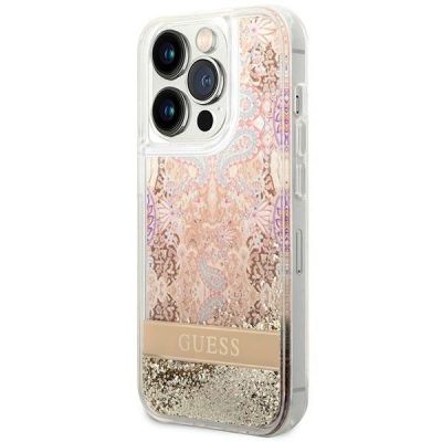 2. Guess Paisley Liquid Glitter case for iPhone 14 Pro - gold