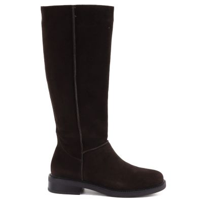 2. Women’s chocolate-brown leather officer boots Sergio Leone KZ-27-S