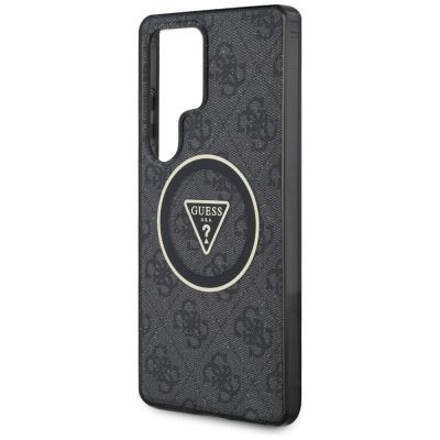 6. Guess 4G Glitter Triangle Buttons MagSafe Case for Samsung Galaxy S25 Ultra Black