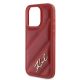 6. Karl Lagerfeld Diagonal Quilted Script case for iPhone 15 Pro - red