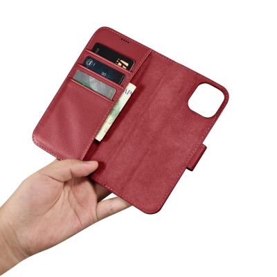 14. iCarer Wallet Case 2in1 Cover iPhone 14 Plus Anti-RFID Leather Flip Cover Red (WMI14220727-RD)